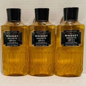 Bath & Body NEW Men’s (3) Whiskey Reserve 3-in-1 Hair, Face & Body Wash